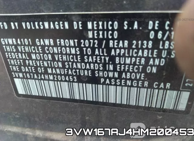 3VW167AJ4HM200453