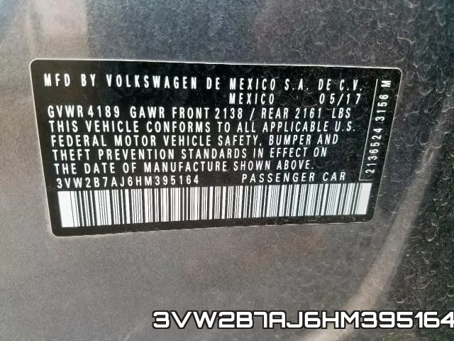 3VW2B7AJ6HM395164