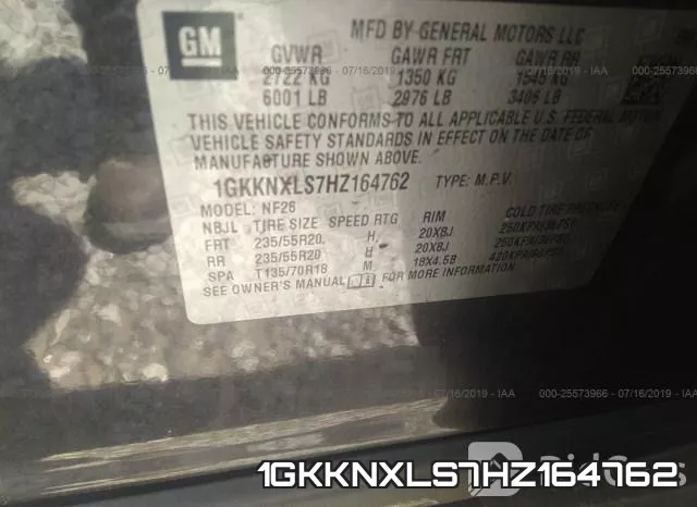 1GKKNXLS7HZ164762