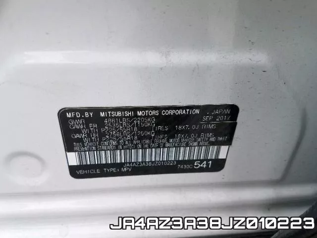 JA4AZ3A38JZ010223