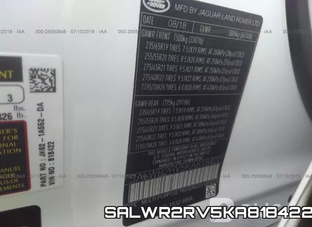 SALWR2RV5KA818422
