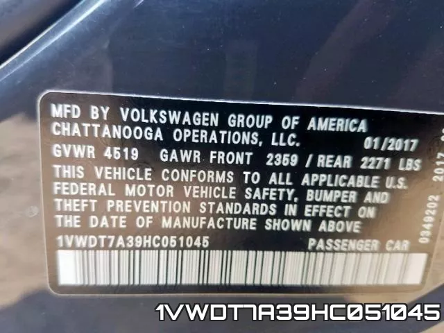 1VWDT7A39HC051045