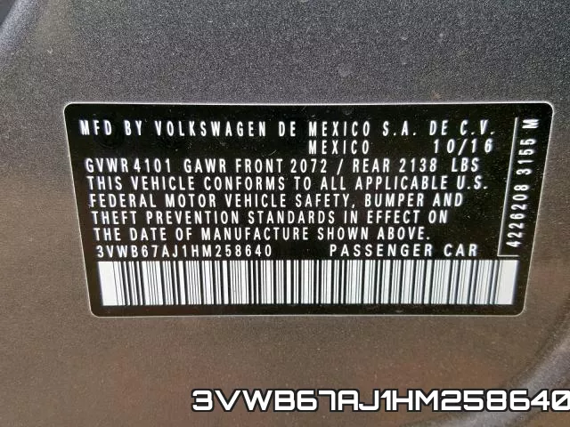 3VWB67AJ1HM258640