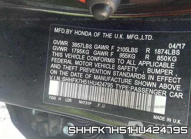 SHHFK7H51HU424795