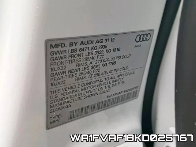WA1FVAF18KD025767