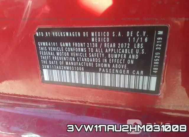3VW117AU2HM031008