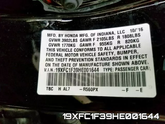 19XFC1F39HE001644