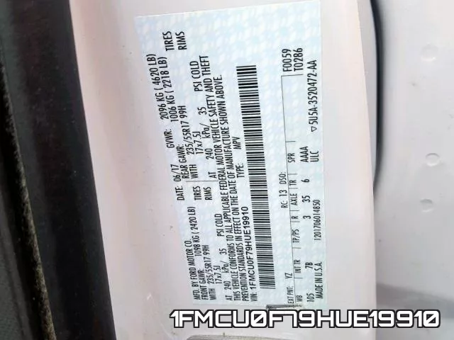 1FMCU0F79HUE19910