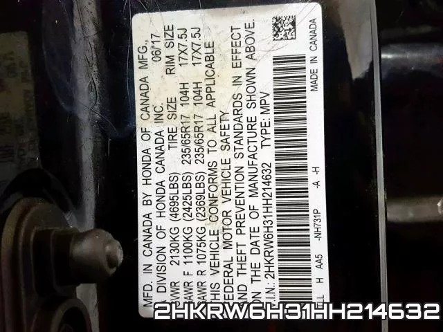 2HKRW6H31HH214632