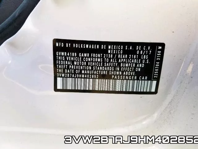 3VW2B7AJ9HM402852