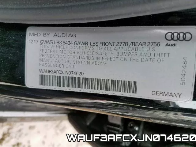 WAUF3AFCXJN074620