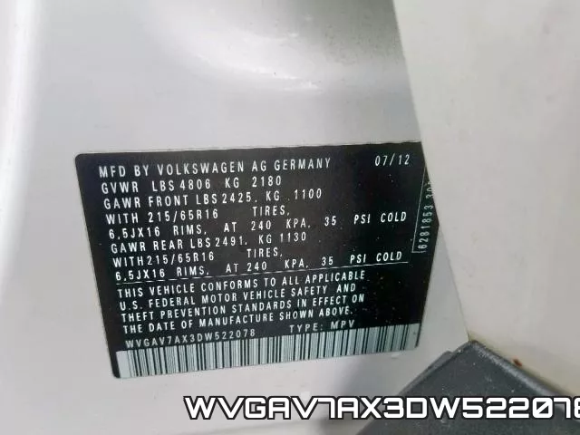 WVGAV7AX3DW522078