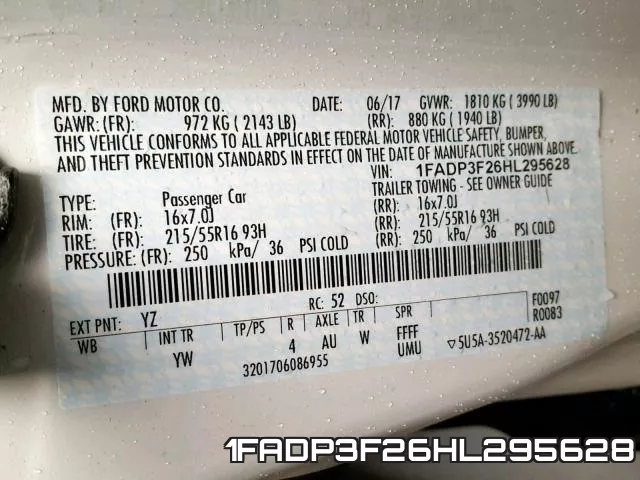1FADP3F26HL295628