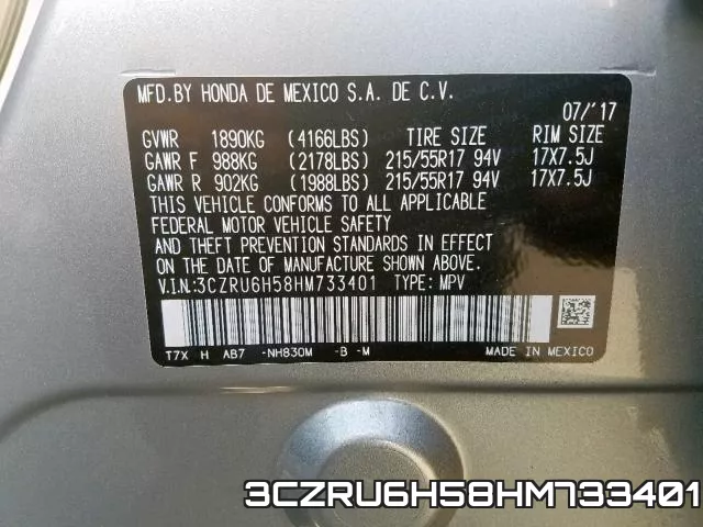 3CZRU6H58HM733401