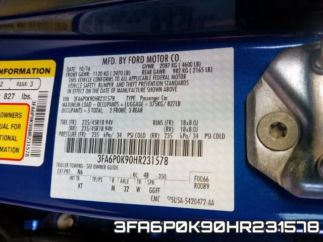 3FA6P0K90HR231578