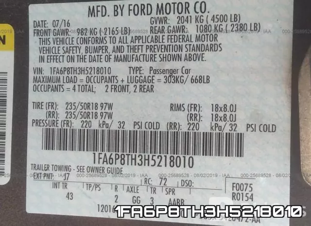 1FA6P8TH3H5218010