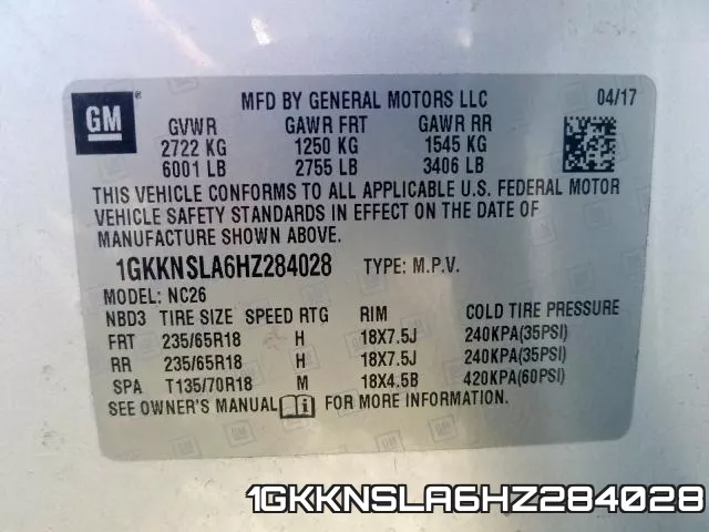 1GKKNSLA6HZ284028