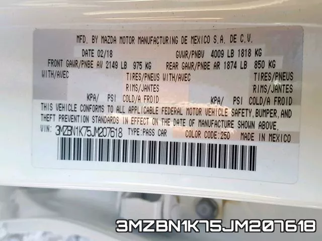 3MZBN1K75JM207618