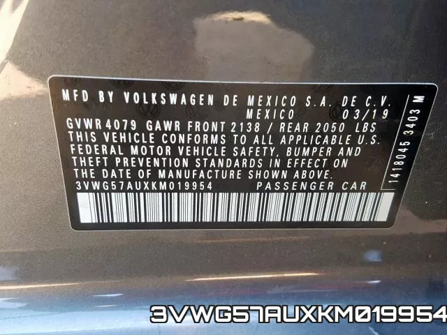 3VWG57AUXKM019954
