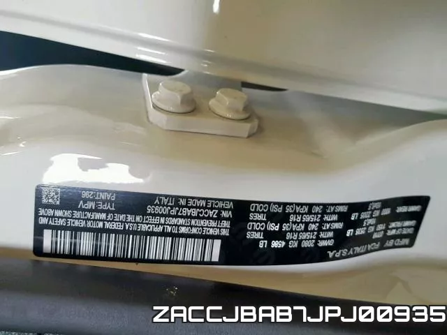 ZACCJBAB7JPJ00935