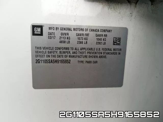2G1105SA5H9165852