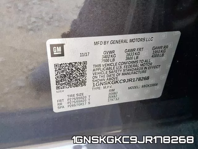 1GNSKGKC9JR178268
