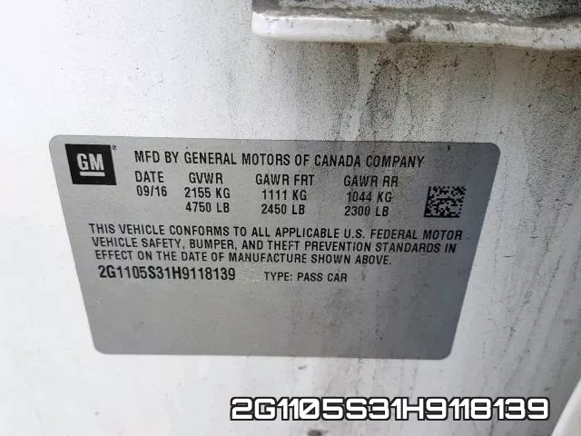 2G1105S31H9118139