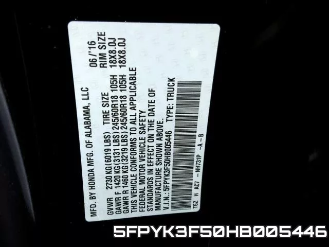 5FPYK3F50HB005446
