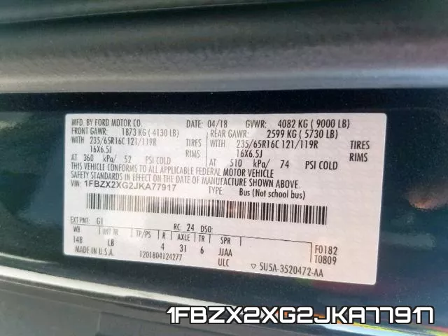 1FBZX2XG2JKA77917