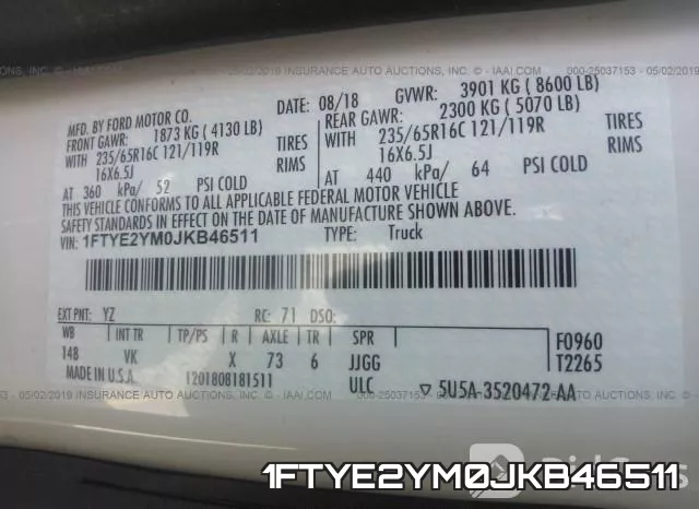 1FTYE2YM0JKB46511