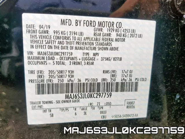 MAJ6S3JL0KC297759