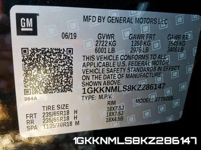 1GKKNMLS8KZ286147