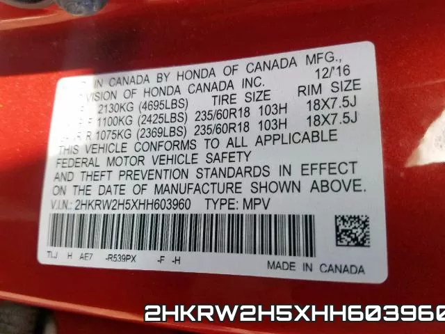 2HKRW2H5XHH603960
