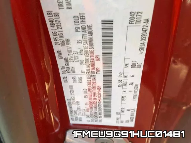 1FMCU9G91HUC01481