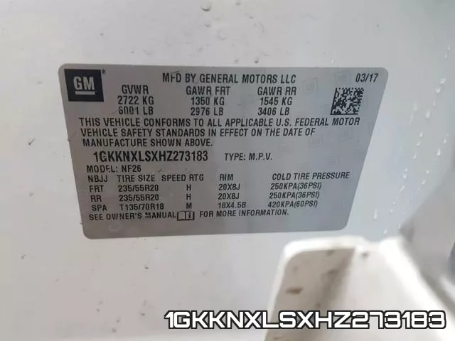 1GKKNXLSXHZ273183