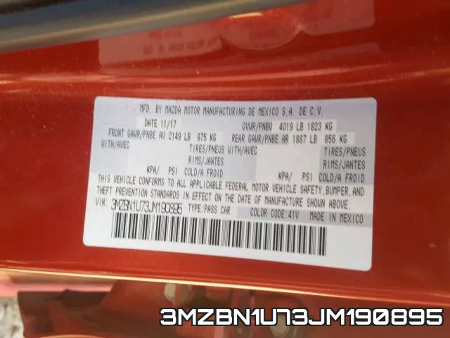 3MZBN1U73JM190895