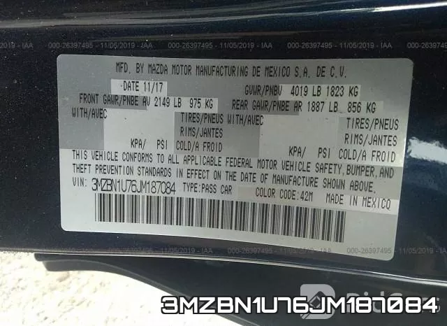 3MZBN1U76JM187084