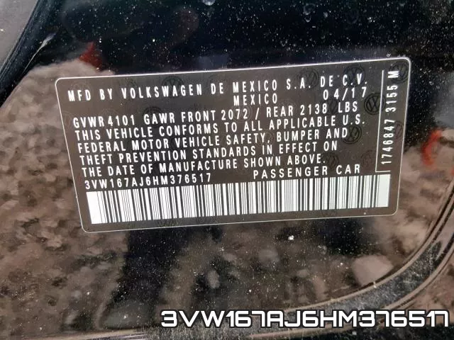 3VW167AJ6HM376517