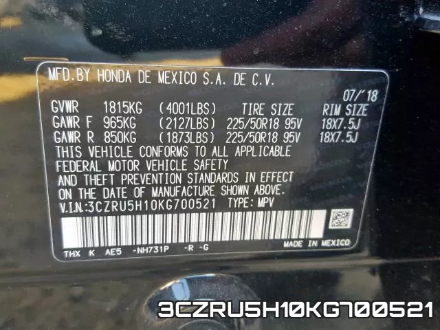 3CZRU5H10KG700521