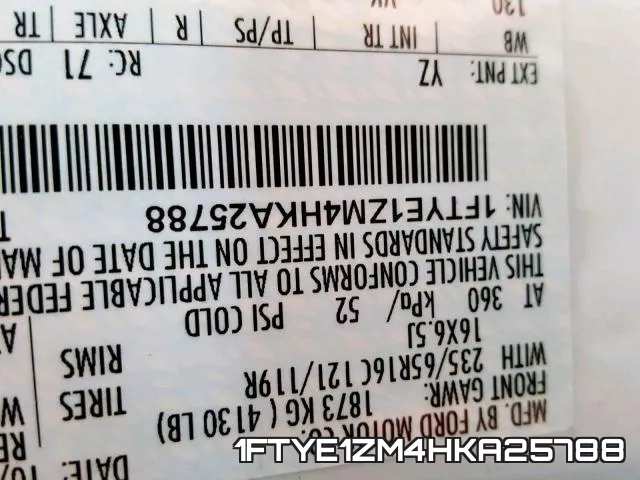 1FTYE1ZM4HKA25788