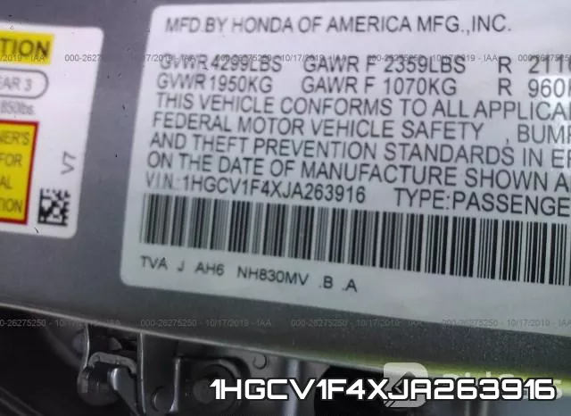 1HGCV1F4XJA263916