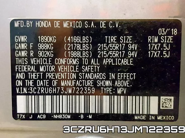 3CZRU6H73JM722359