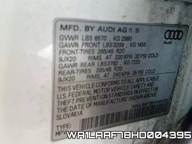 WA1LAAF78HD004395
