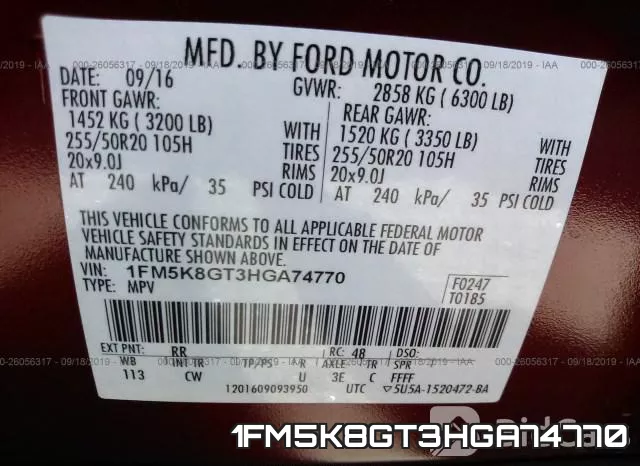 1FM5K8GT3HGA74770