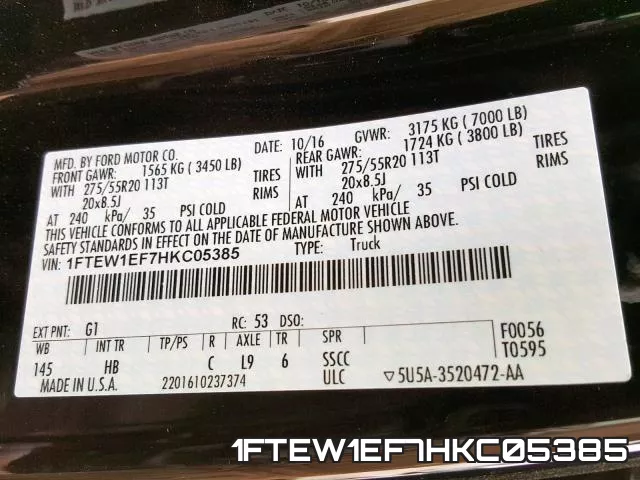 1FTEW1EF7HKC05385