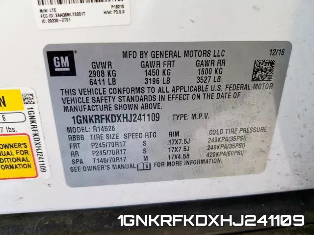 1GNKRFKDXHJ241109