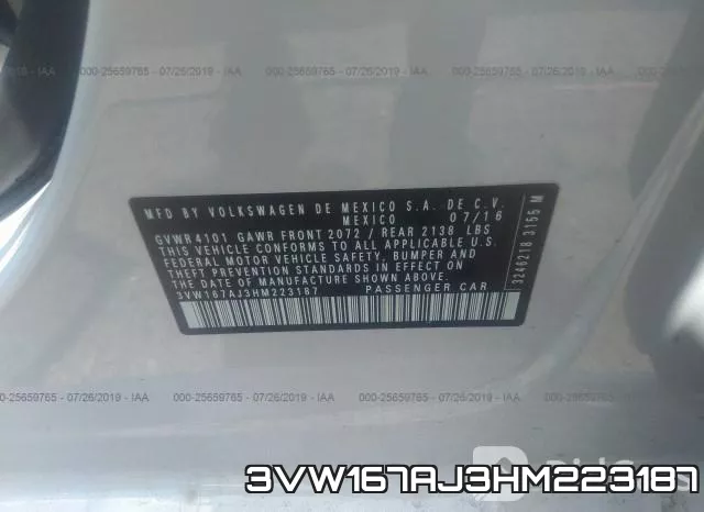 3VW167AJ3HM223187