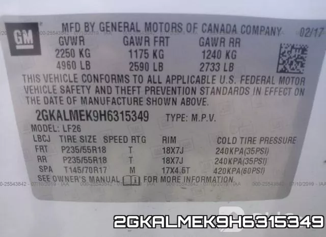 2GKALMEK9H6315349
