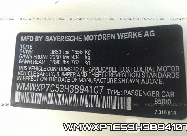 WMWXP7C53H3B94107