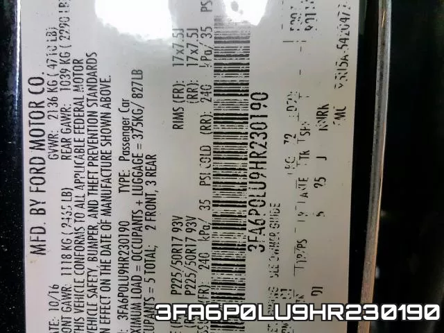 3FA6P0LU9HR230190